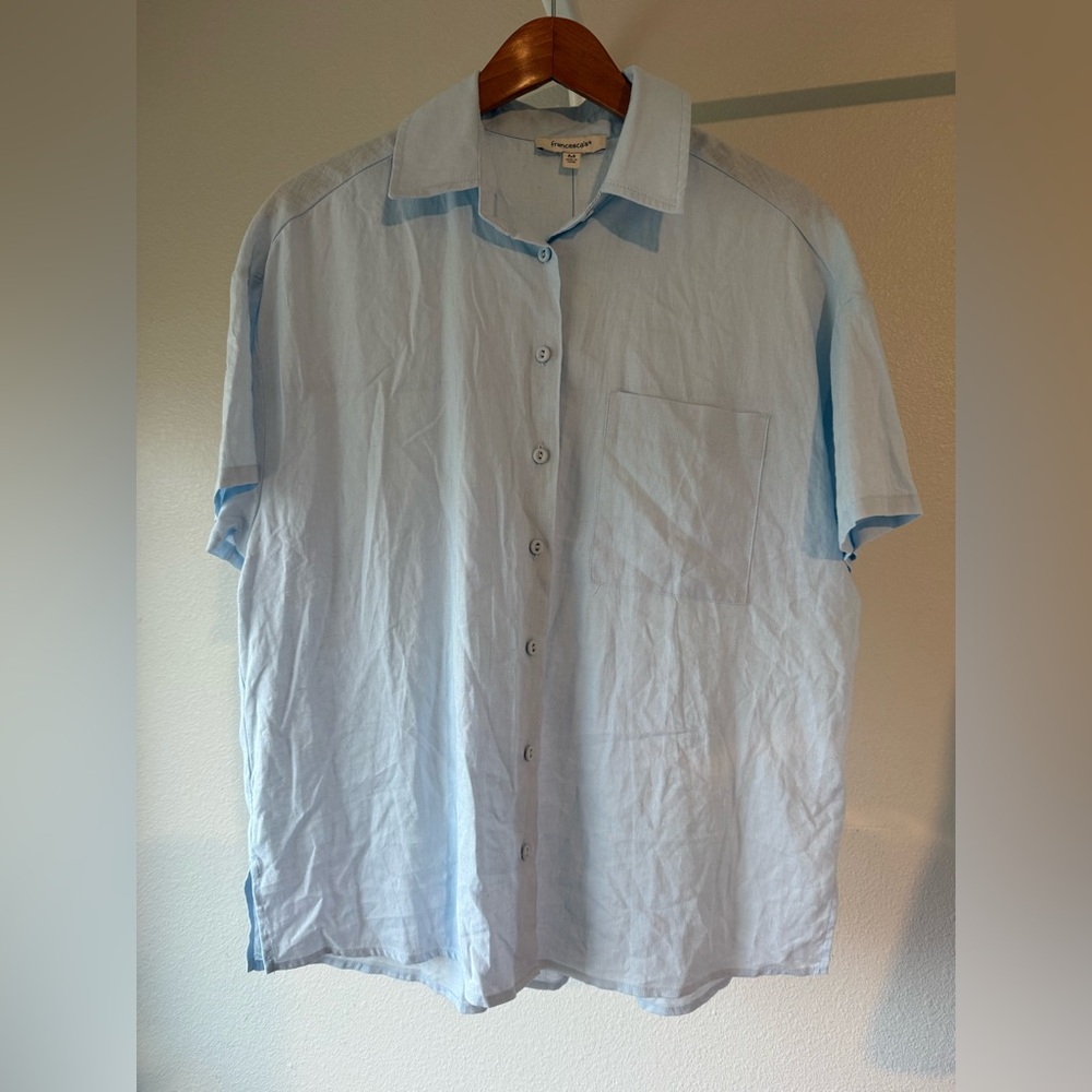 Francesca's Collections Linen Button-Down Shirt